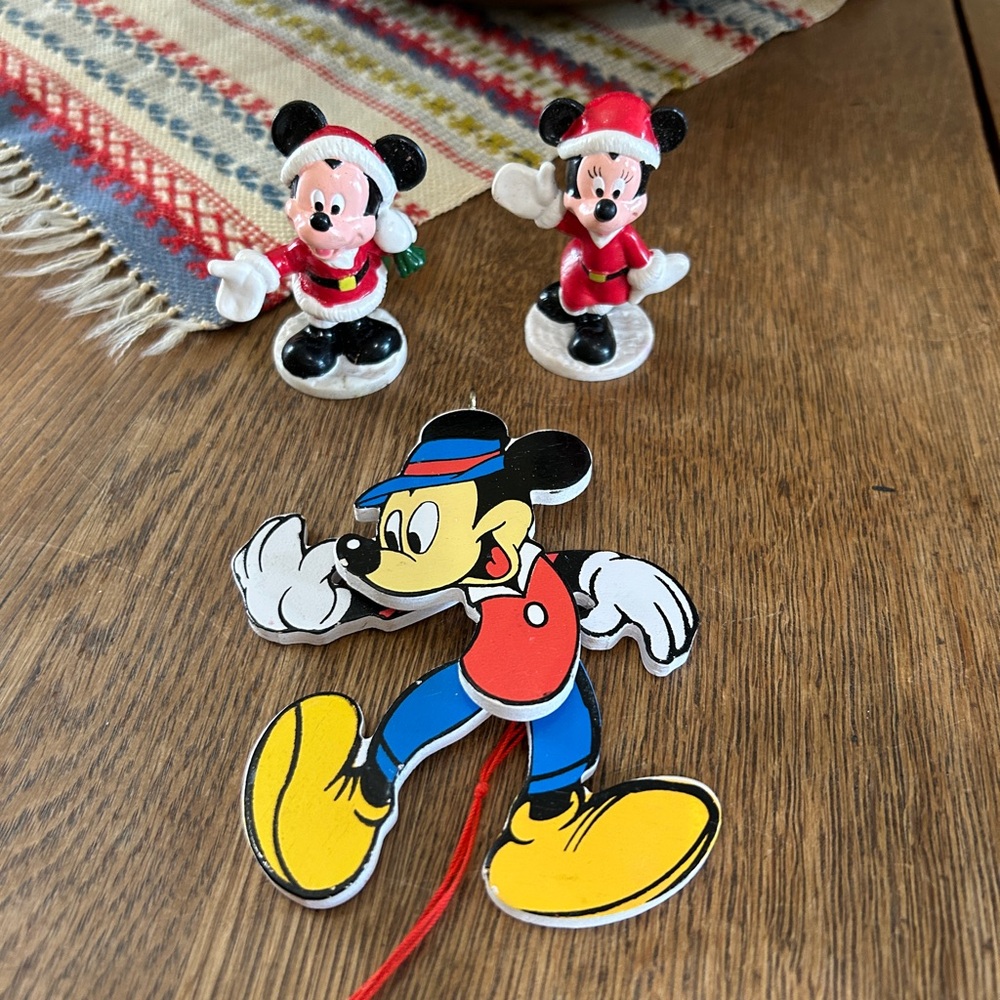 Vintage Disney Mickey & Minnie Mouse Holiday Figures &  Ornament **PRICE DROP**